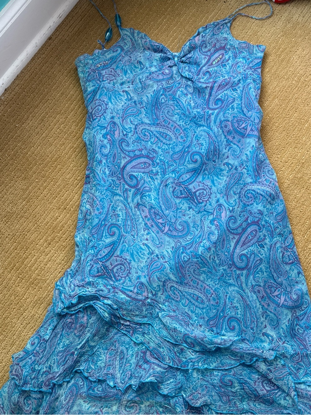 Un Deux Trois Blue Paisley Slip Dress